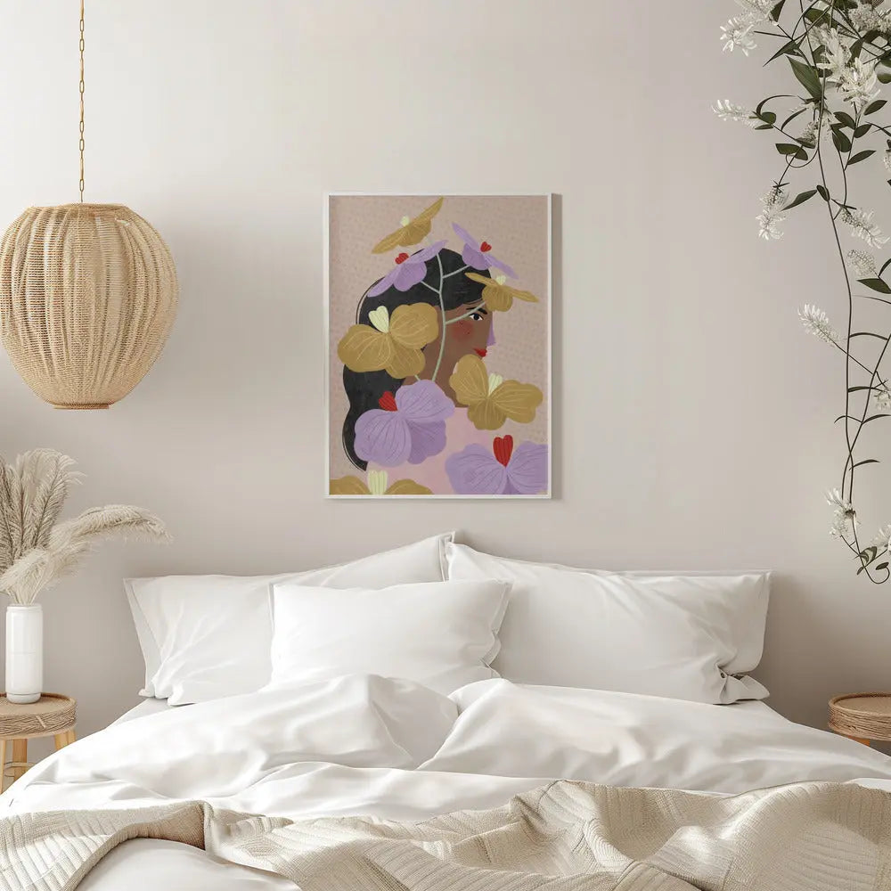 Hidden Behind Purple Flowers - Stretched Canvas, Poster or Fine Art Print I Heart Wall Art