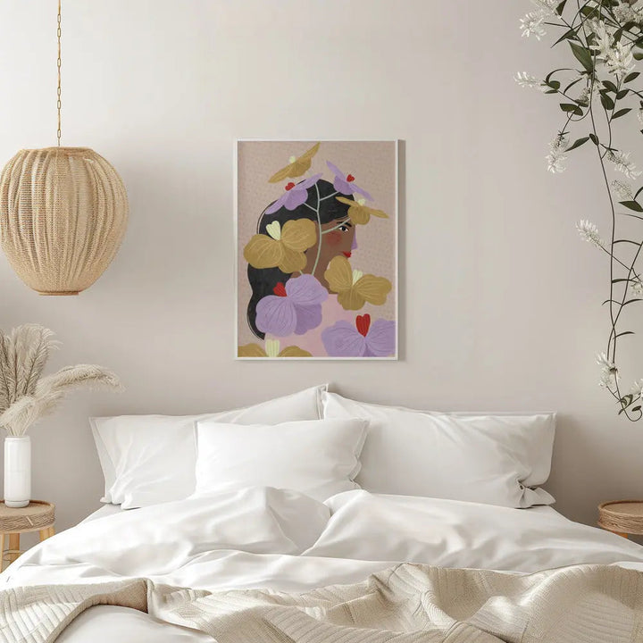 Hidden Behind Purple Flowers - Stretched Canvas, Poster or Fine Art Print I Heart Wall Art