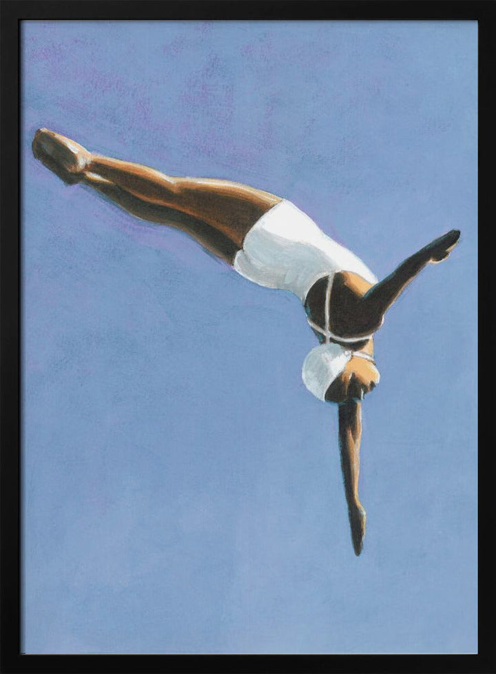 High Diver in White - Stretched Canvas, Poster or Fine Art Print I Heart Wall Art