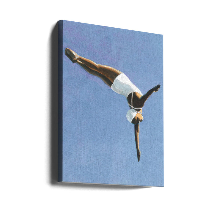 High Diver in White - Stretched Canvas, Poster or Fine Art Print I Heart Wall Art
