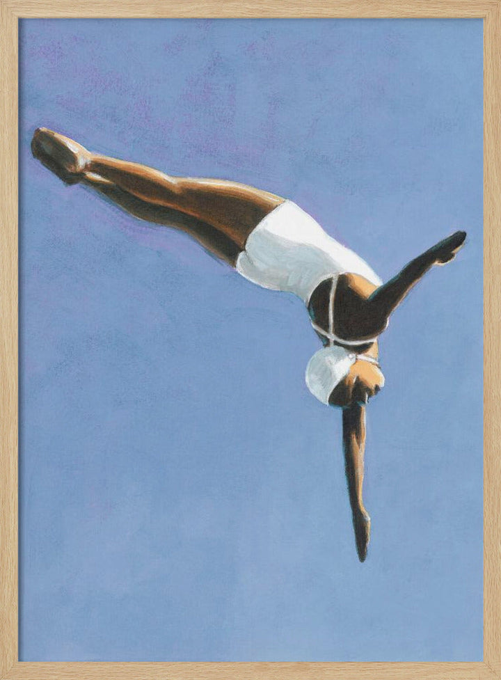 High Diver in White - Stretched Canvas, Poster or Fine Art Print I Heart Wall Art