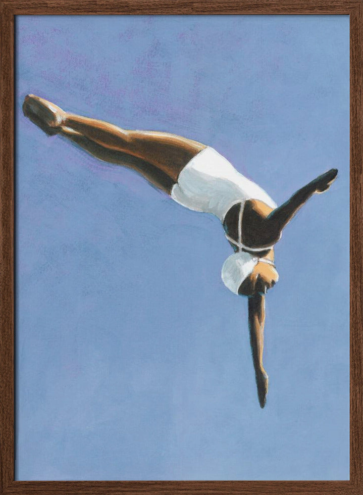 High Diver in White - Stretched Canvas, Poster or Fine Art Print I Heart Wall Art