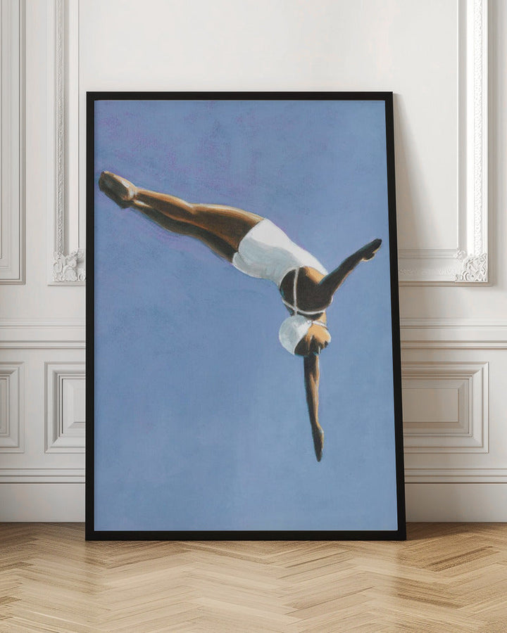 High Diver in White - Stretched Canvas, Poster or Fine Art Print I Heart Wall Art