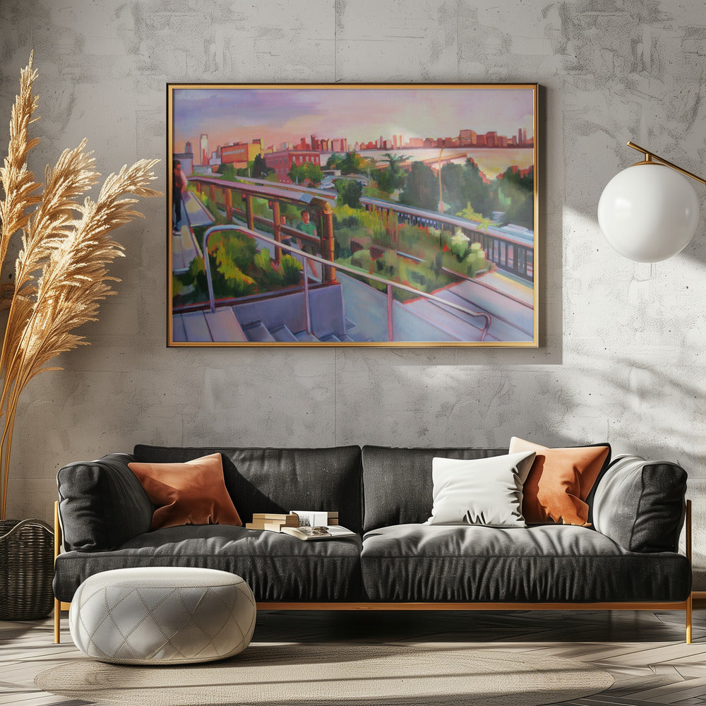 High Line Sunset - Stretched Canvas, Poster or Fine Art Print I Heart Wall Art