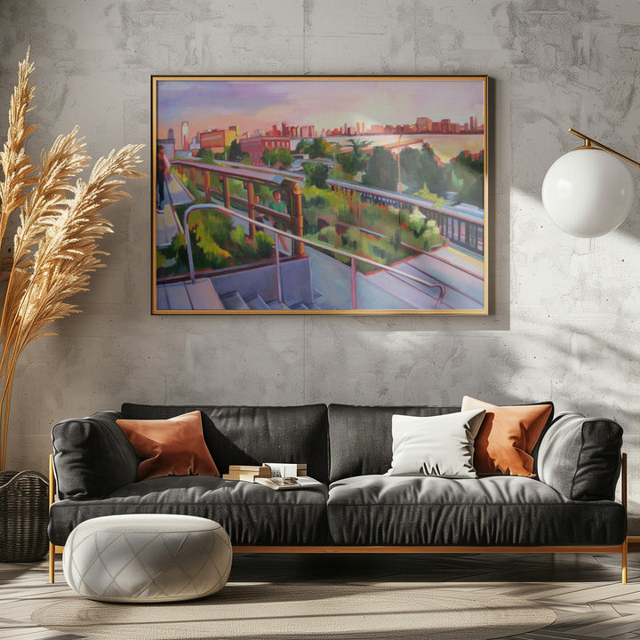 High Line Sunset - Stretched Canvas, Poster or Fine Art Print I Heart Wall Art