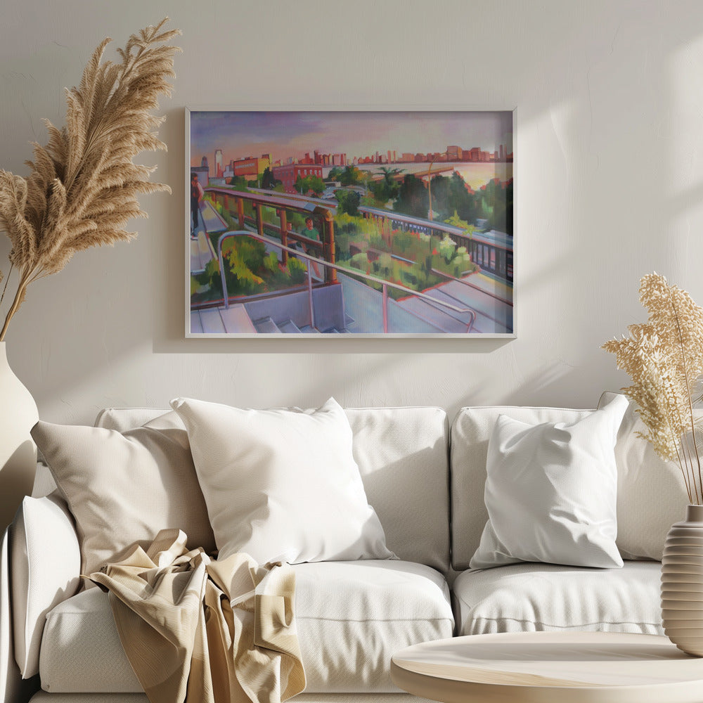 High Line Sunset - Stretched Canvas, Poster or Fine Art Print I Heart Wall Art