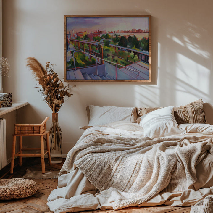 High Line Sunset - Stretched Canvas, Poster or Fine Art Print I Heart Wall Art