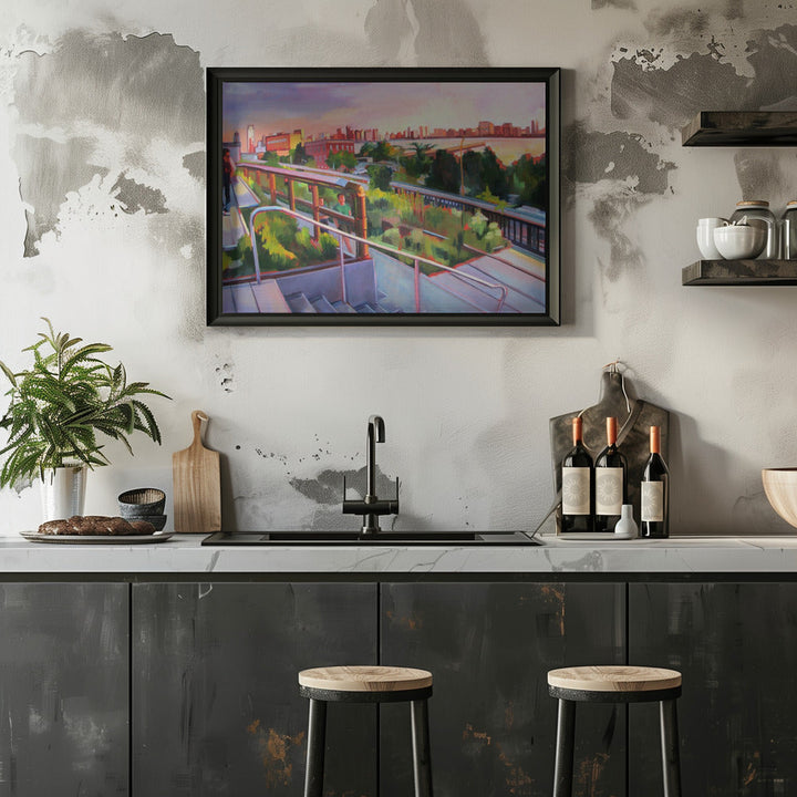 High Line Sunset - Stretched Canvas, Poster or Fine Art Print I Heart Wall Art