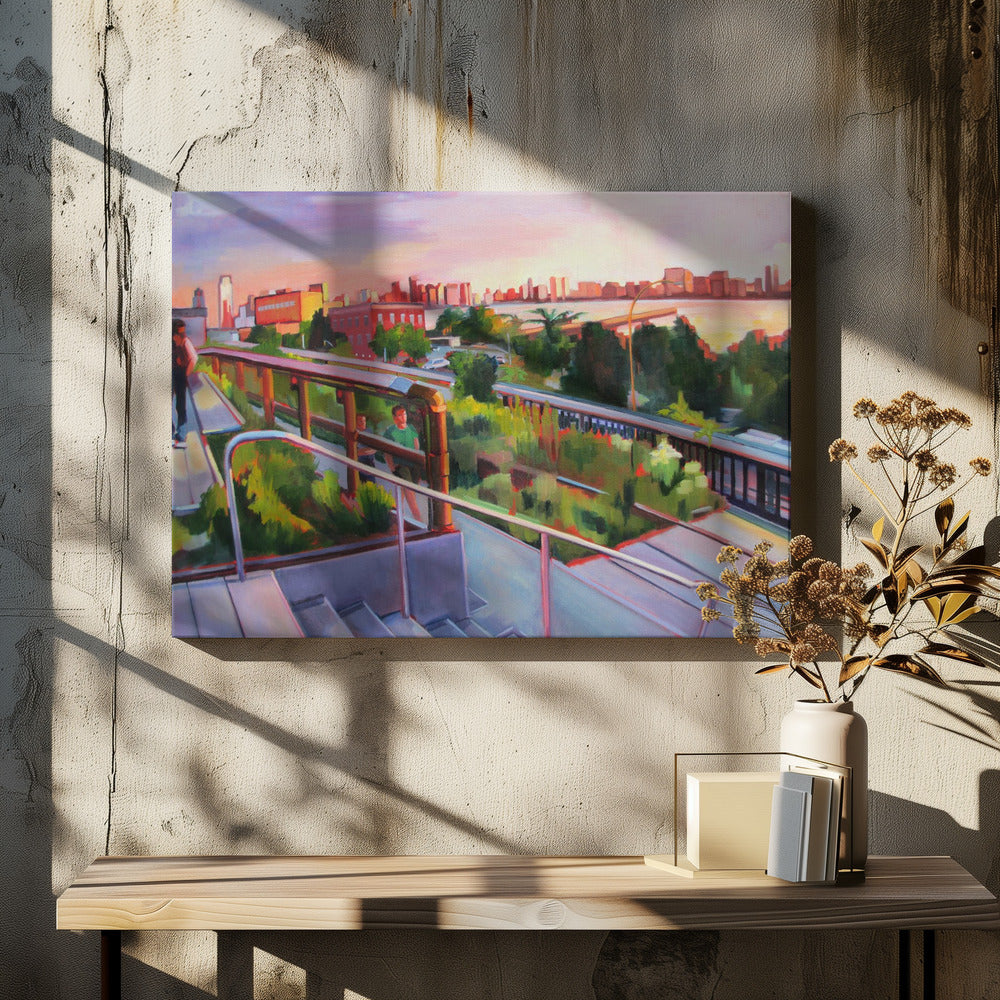 High Line Sunset - Stretched Canvas, Poster or Fine Art Print I Heart Wall Art