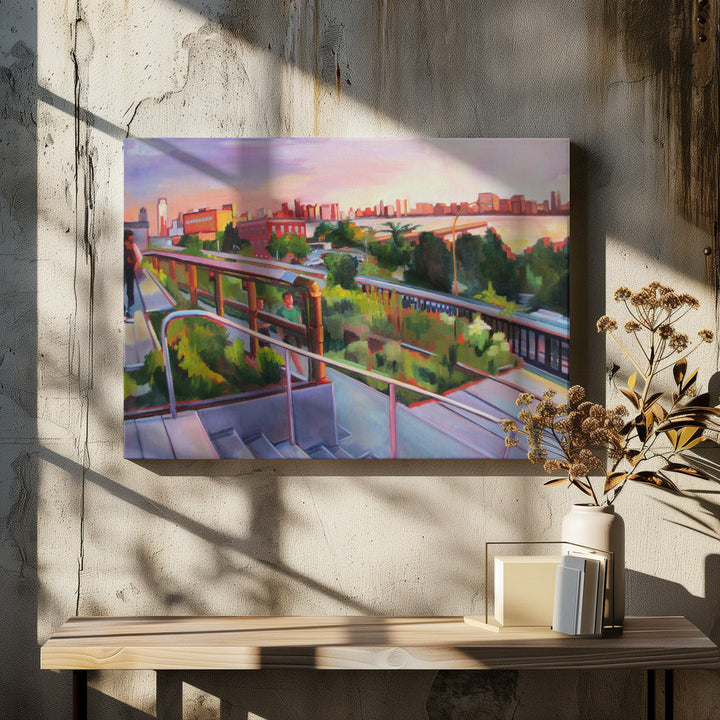 High Line Sunset - Stretched Canvas, Poster or Fine Art Print I Heart Wall Art