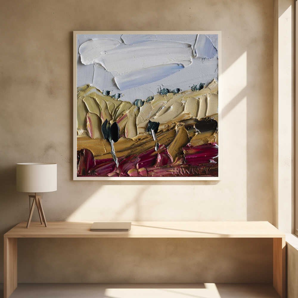 Textured Hills Landscape - Square Stretched Canvas, Poster or Fine Art Print by Angela Hawkey - I Heart Wall Art - Poster Print, Canvas Print or Framed Art Print