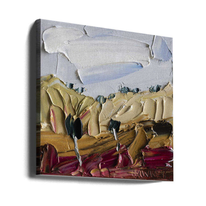 Textured Hills Landscape - Square Stretched Canvas, Poster or Fine Art Print by Angela Hawkey - I Heart Wall Art - Poster Print, Canvas Print or Framed Art Print