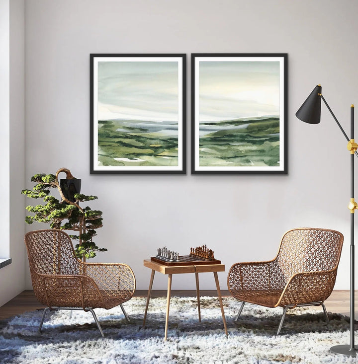 Hillside - Two Piece Landscape Print Set - I Heart Wall Art