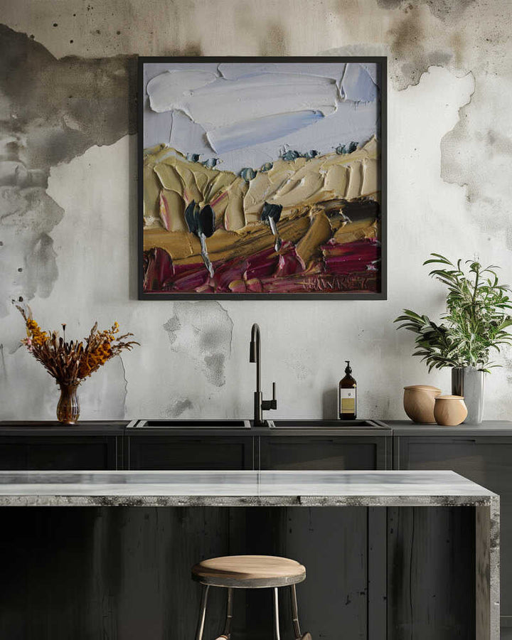 Hilly - Square Stretched Canvas, Poster or Fine Art Print by Angela Hawkey - I Heart Wall Art - Poster Print, Canvas Print or Framed Art Print