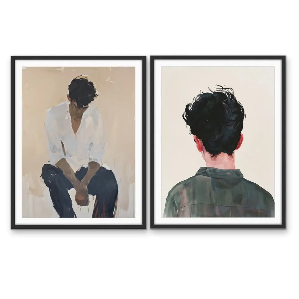 Him -  Two Piece Men Male Man Wall Art Print Set I Heart Wall Art Australia