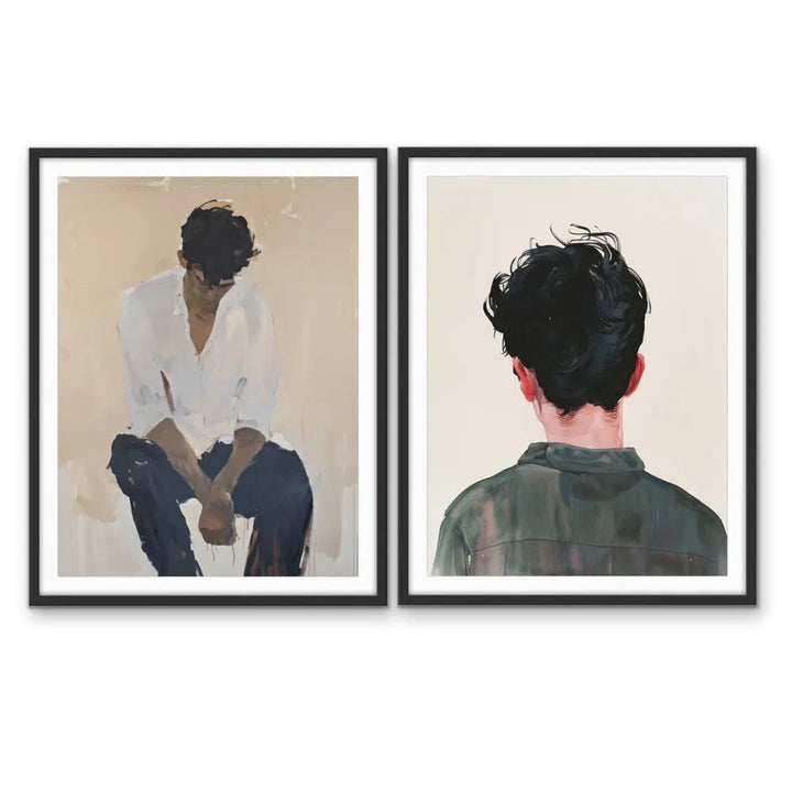 Him -  Two Piece Men Male Man Wall Art Print Set I Heart Wall Art Australia