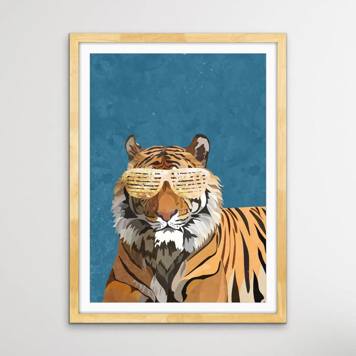 Hip Hop Tiger -  Illustration by Sarah Manovski Available as a Canvas or Paper Print I Heart Wall Art Australia 