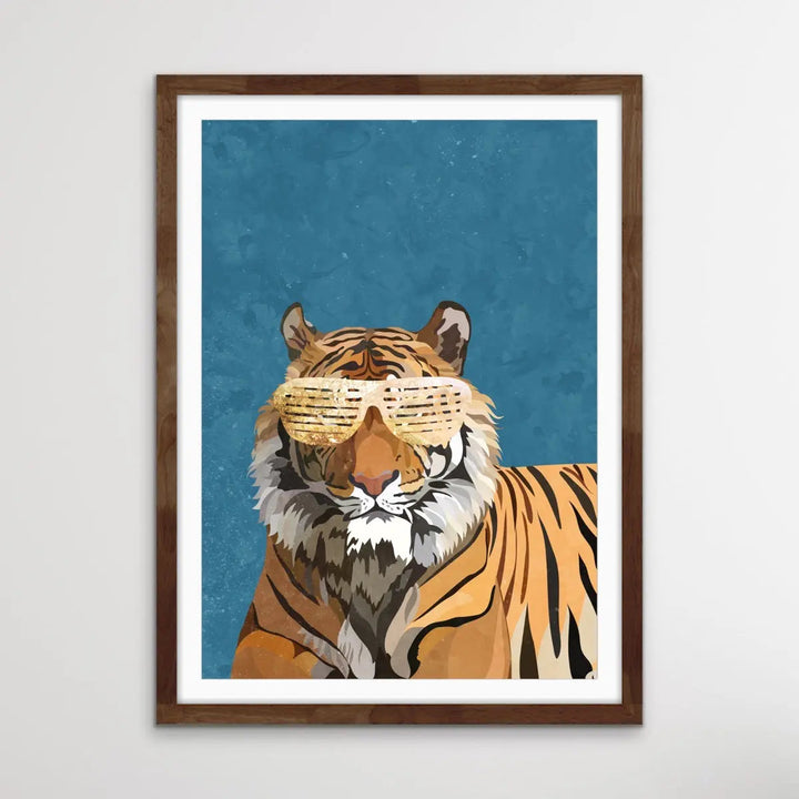 Hip Hop Tiger -  Illustration by Sarah Manovski Available as a Canvas or Paper Print I Heart Wall Art Australia 