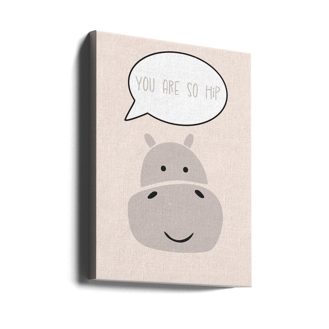 Hippo nursery print - Stretched Canvas, Poster or Fine Art Print I Heart Wall Art