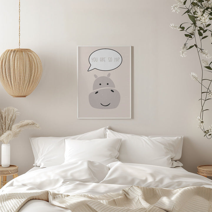 Hippo nursery print - Stretched Canvas, Poster or Fine Art Print I Heart Wall Art