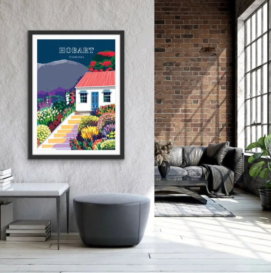Hobart Tasmania - Vintage Travel Print on Paper Or Canvas - I Heart Wall Art