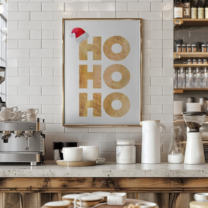Hohoho typography - Stretched Canvas, Poster or Fine Art Print - I Heart Wall Art - Poster Print, Canvas Print or Framed Art Print
