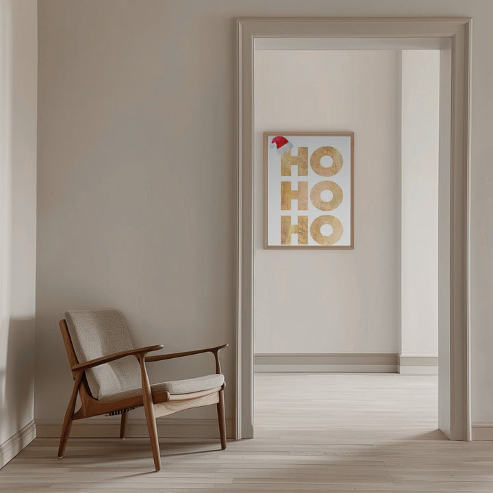 Hohoho typography - Stretched Canvas, Poster or Fine Art Print - I Heart Wall Art - Poster Print, Canvas Print or Framed Art Print
