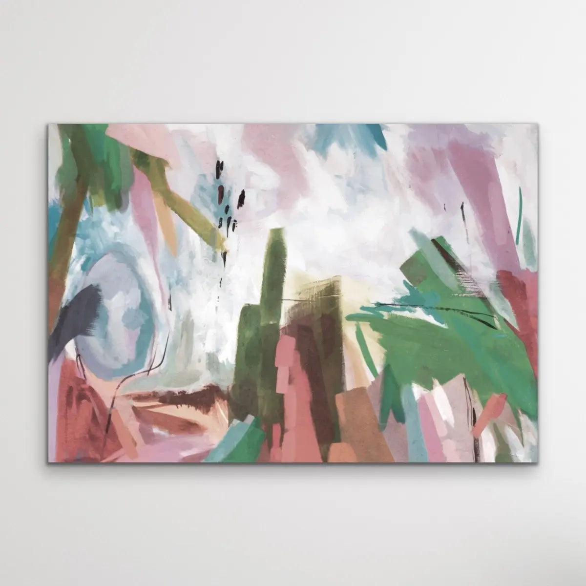 Holiday -  Original Abstract Nature Painting Stretched Canvas Wall Art Print - I Heart Wall Art