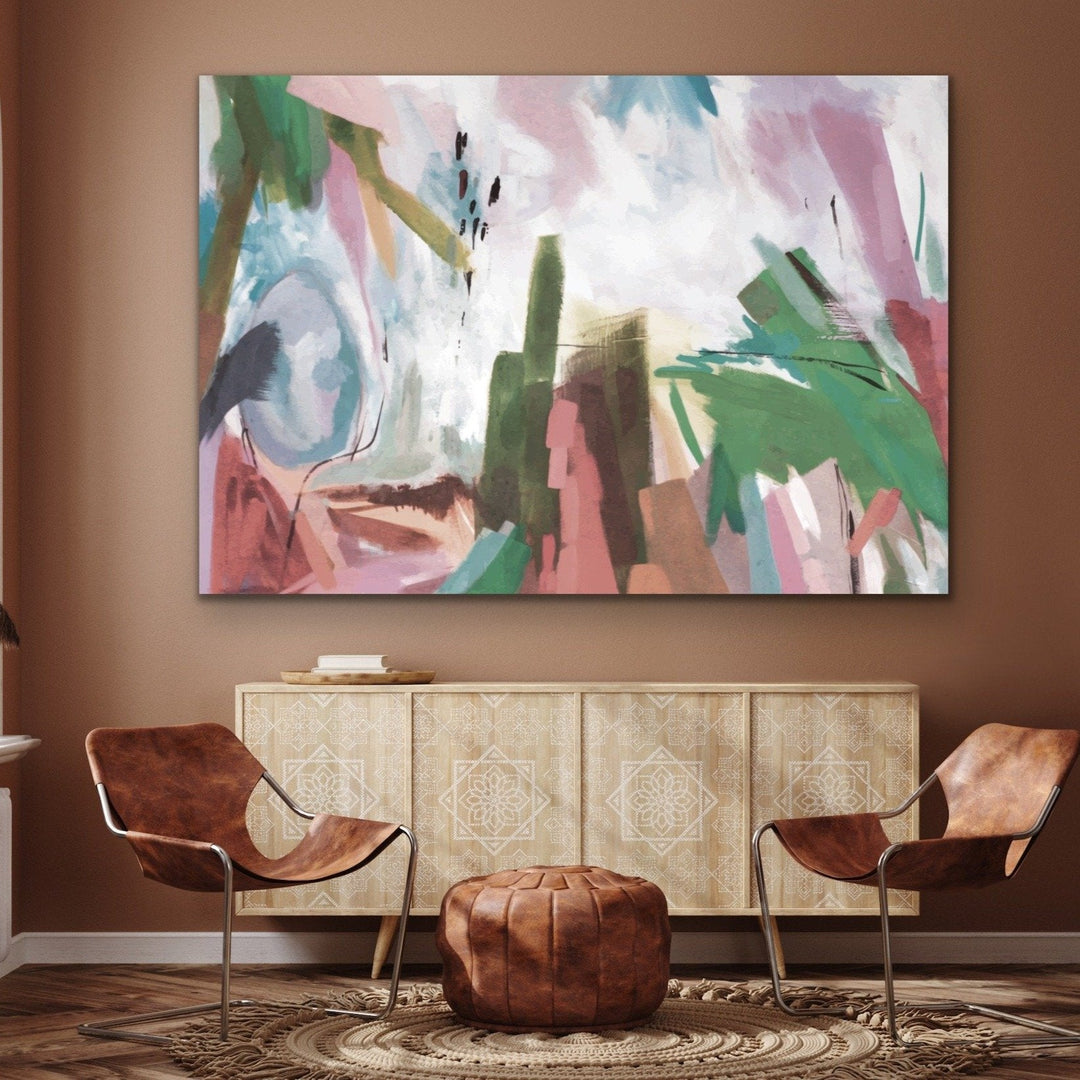 Holiday -  Original Abstract Nature Painting Stretched Canvas Wall Art Print - I Heart Wall Art