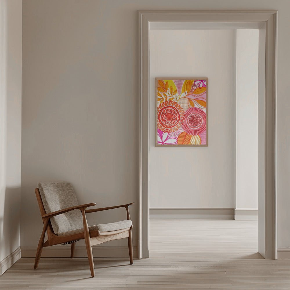 Hot Floral - Stretched Canvas, Poster or Fine Art Print - I Heart Wall Art - Poster Print, Canvas Print or Framed Art Print