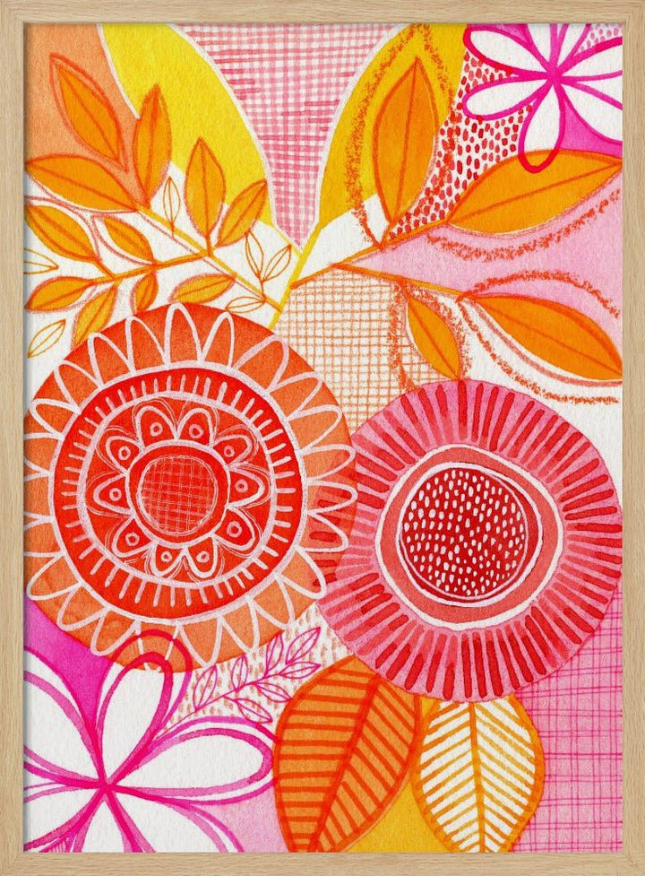 Hot Floral - Stretched Canvas, Poster or Fine Art Print - I Heart Wall Art - Poster Print, Canvas Print or Framed Art Print