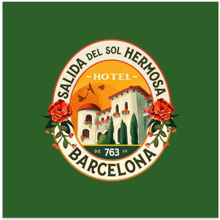 Hotel Barcelona Spain - Square Stretched Canvas, Poster or Fine Art Print I Heart Wall Art