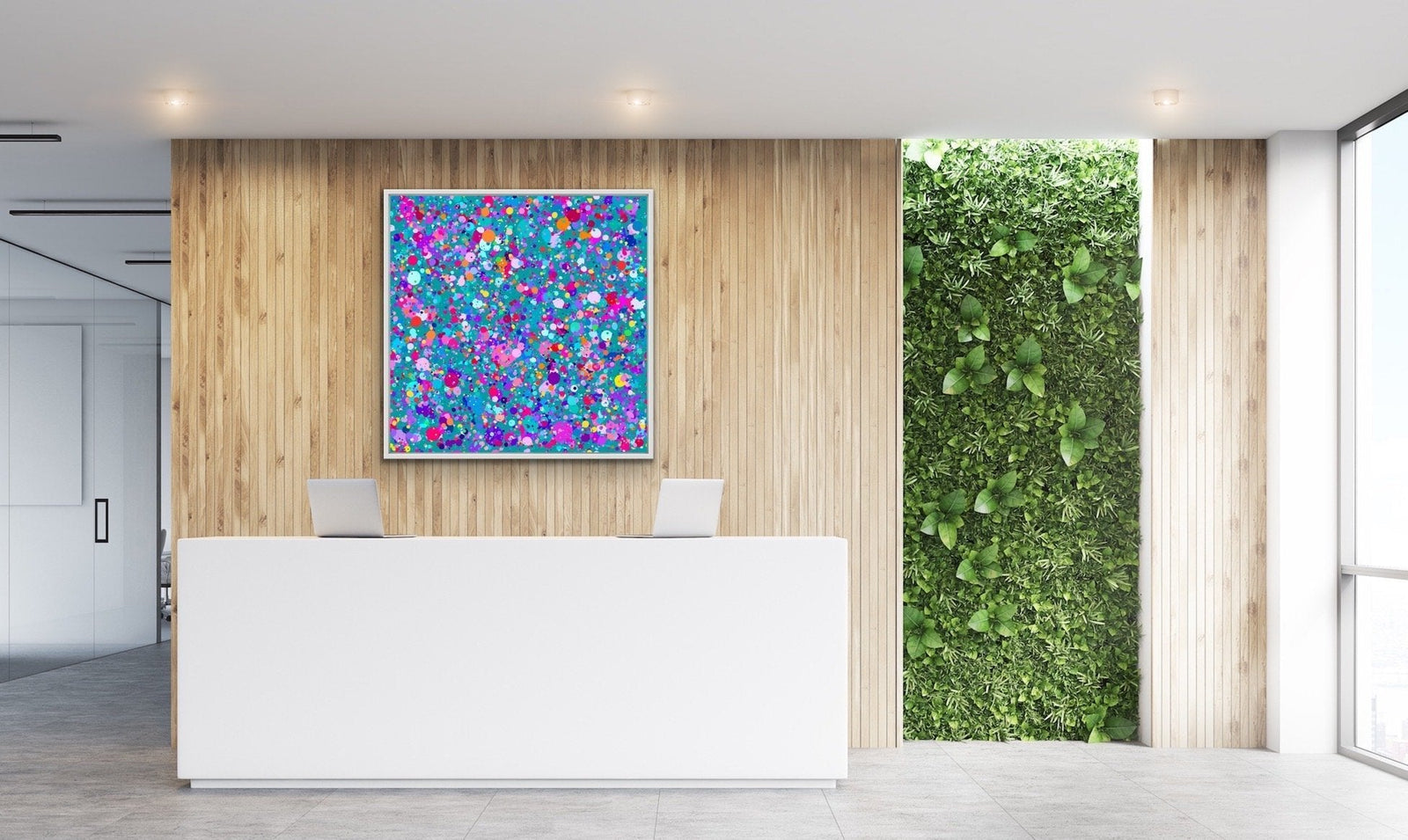 Edie Fogarty - Confetti in Green Colourful Abstract Original Artwork Print - I Heart Wall Art