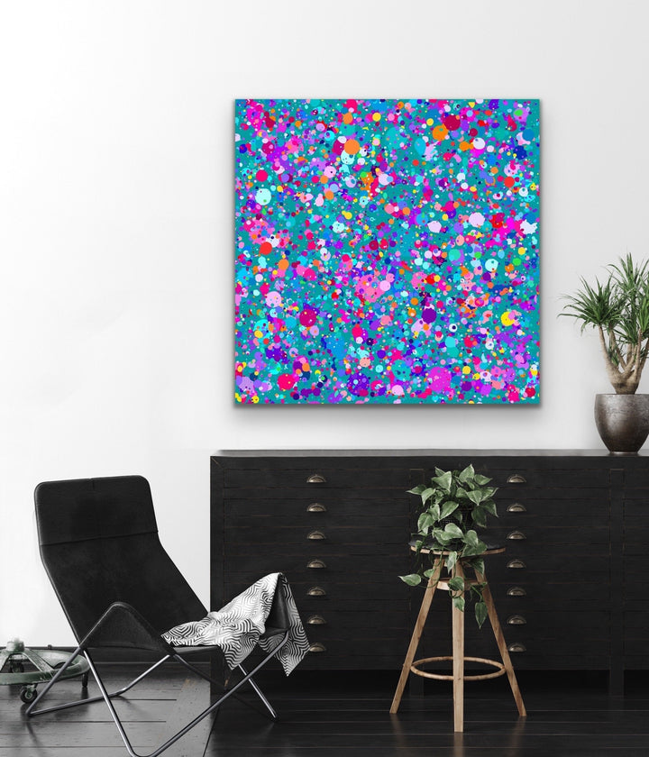 Edie Fogarty - Confetti in Green Colourful Abstract Original Artwork Print - I Heart Wall Art