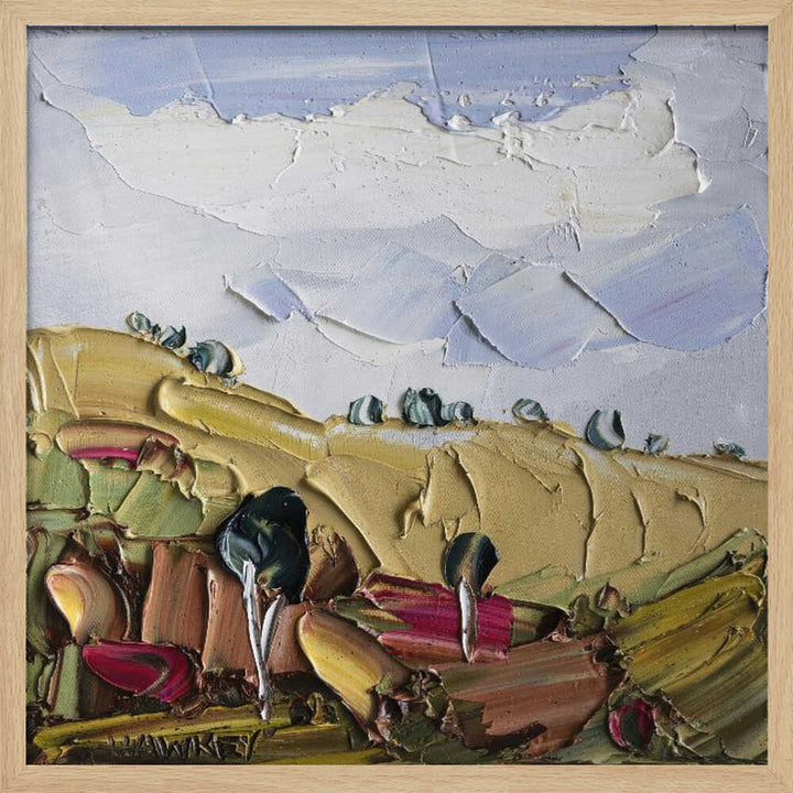 Impasto Countryside Landscape - Square Stretched Canvas, Poster or Fine Art Print by Angela Hawkey - I Heart Wall Art - Poster Print, Canvas Print or Framed Art Print