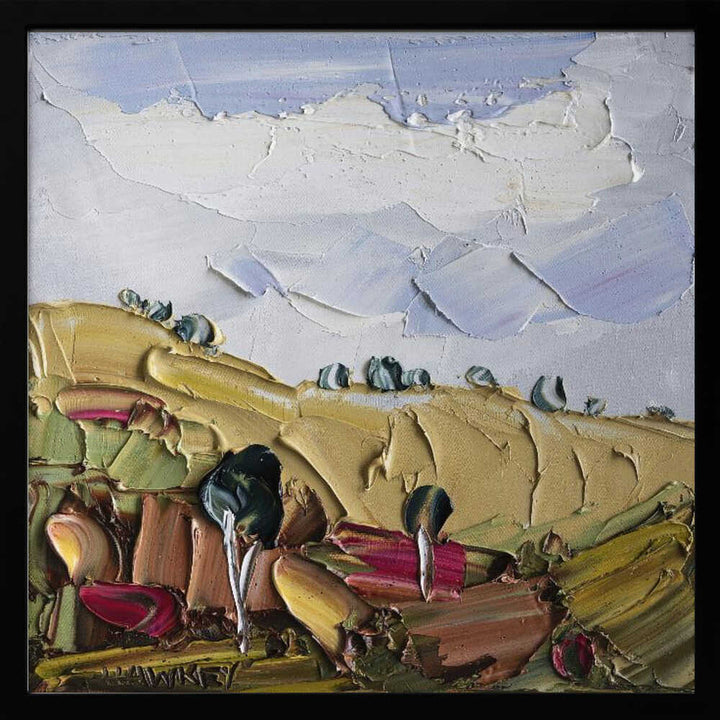 Impasto Countryside Landscape - Square Stretched Canvas, Poster or Fine Art Print by Angela Hawkey - I Heart Wall Art - Poster Print, Canvas Print or Framed Art Print