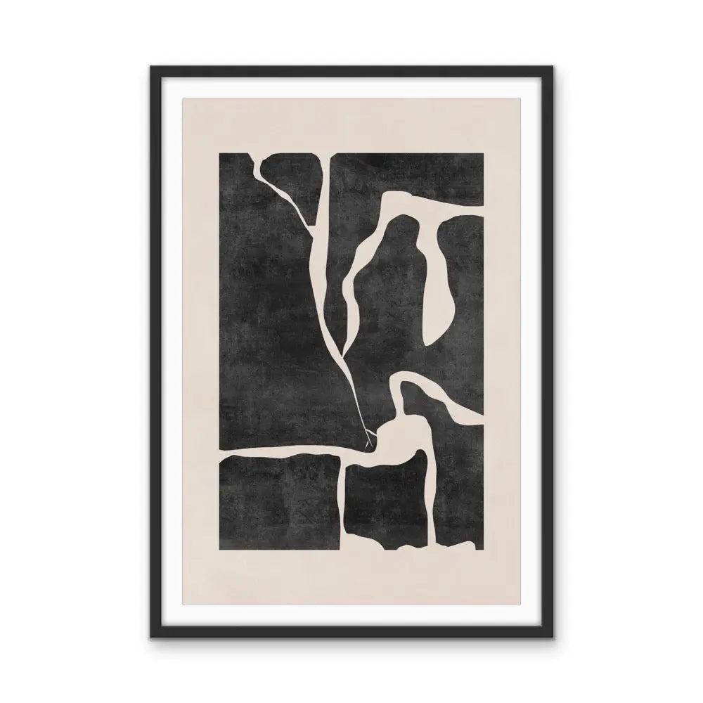 In The Earth-  Black and White Contemporary Geometric Shape Artwork Collection - Ola Collection - I Heart Wall Art