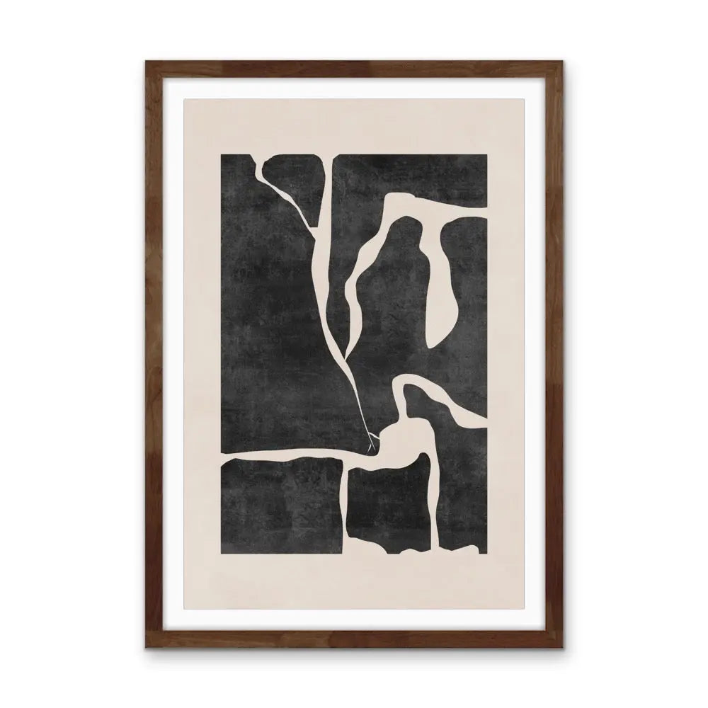 In The Earth-  Black and White Contemporary Geometric Shape Artwork Collection - Ola Collection - I Heart Wall Art