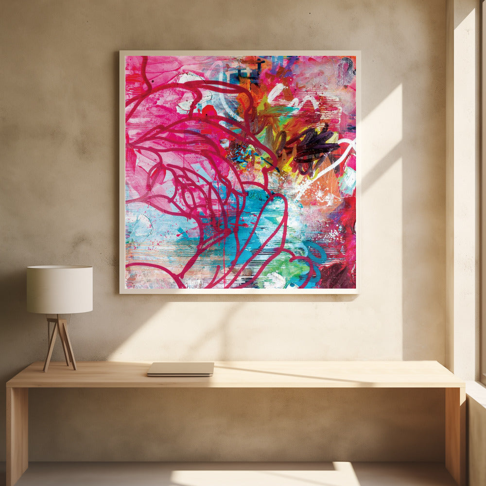 In the garden - Square Stretched Canvas, Poster or Fine Art Print I Heart Wall Art