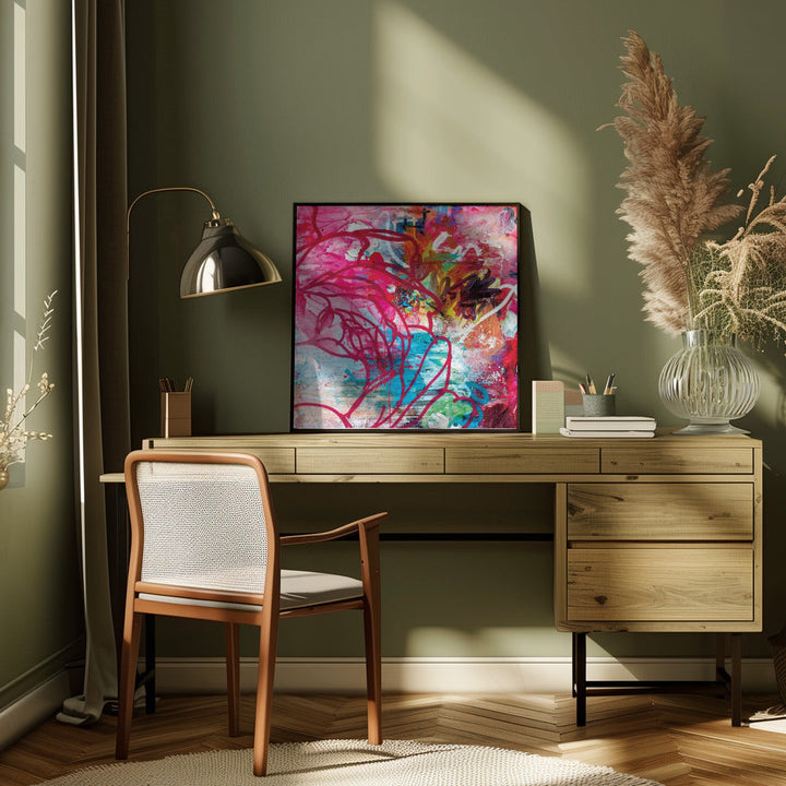 In the garden - Square Stretched Canvas, Poster or Fine Art Print I Heart Wall Art