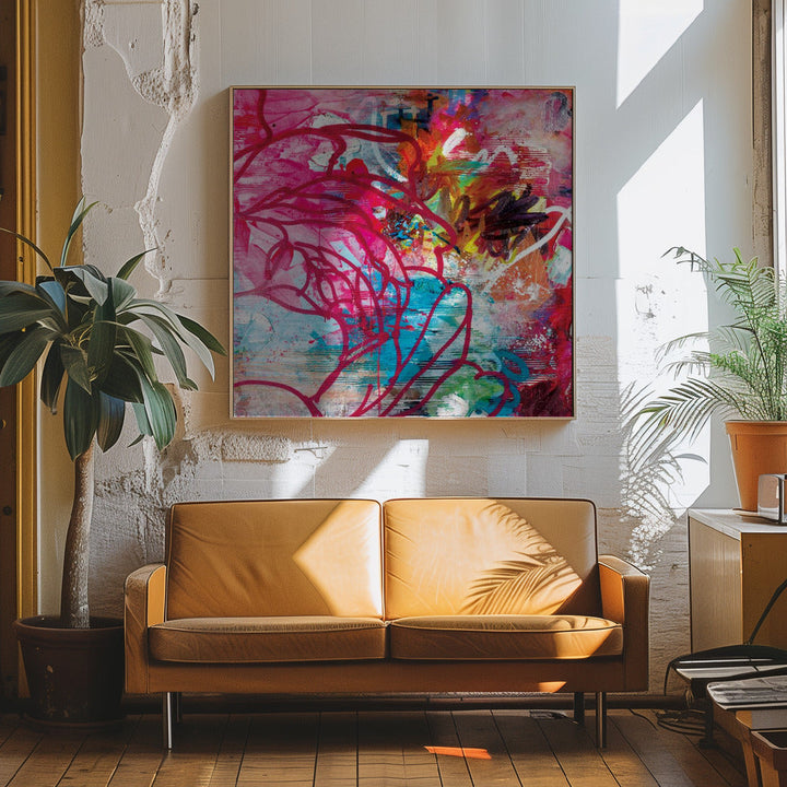 In the garden - Square Stretched Canvas, Poster or Fine Art Print I Heart Wall Art