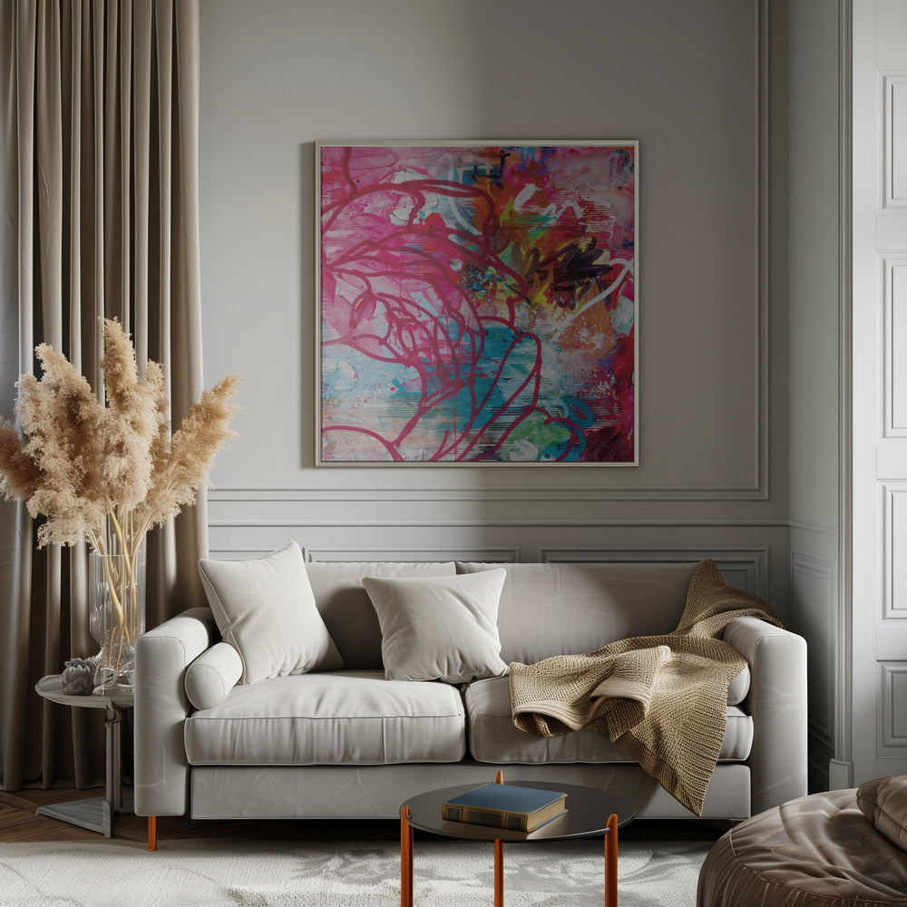 In the garden - Square Stretched Canvas, Poster or Fine Art Print I Heart Wall Art