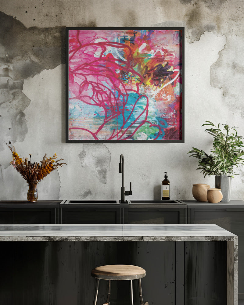 In the garden - Square Stretched Canvas, Poster or Fine Art Print I Heart Wall Art