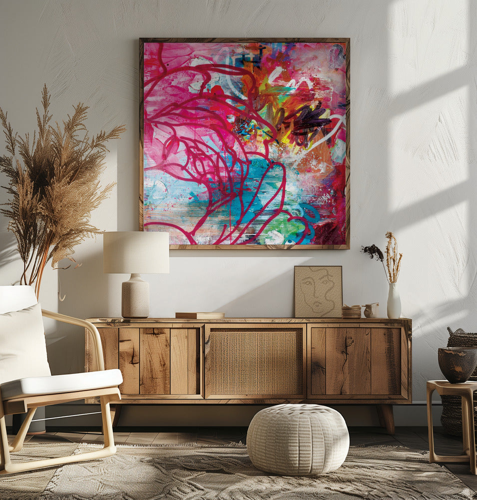 In the garden - Square Stretched Canvas, Poster or Fine Art Print I Heart Wall Art