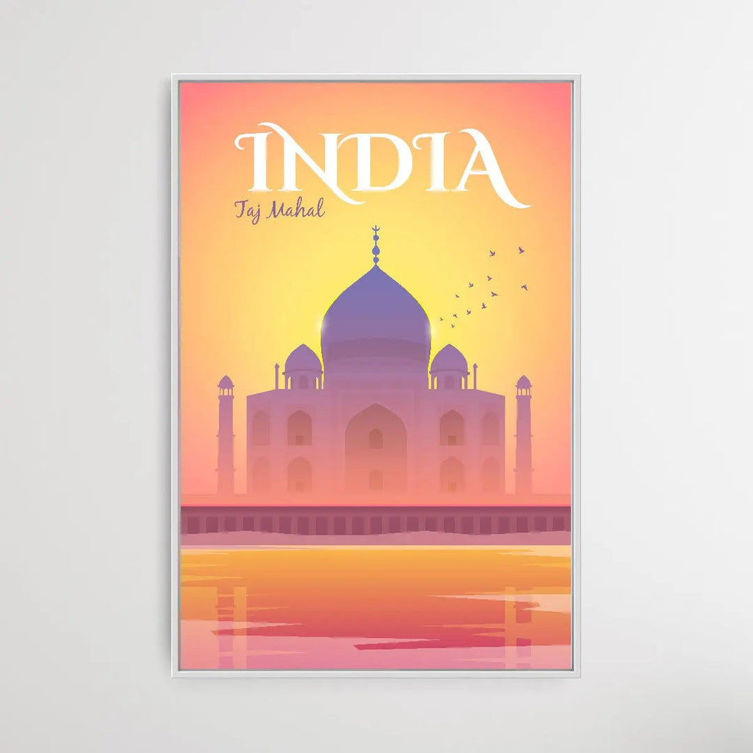 India - Vintage Style Travel Print - I Heart Wall Art