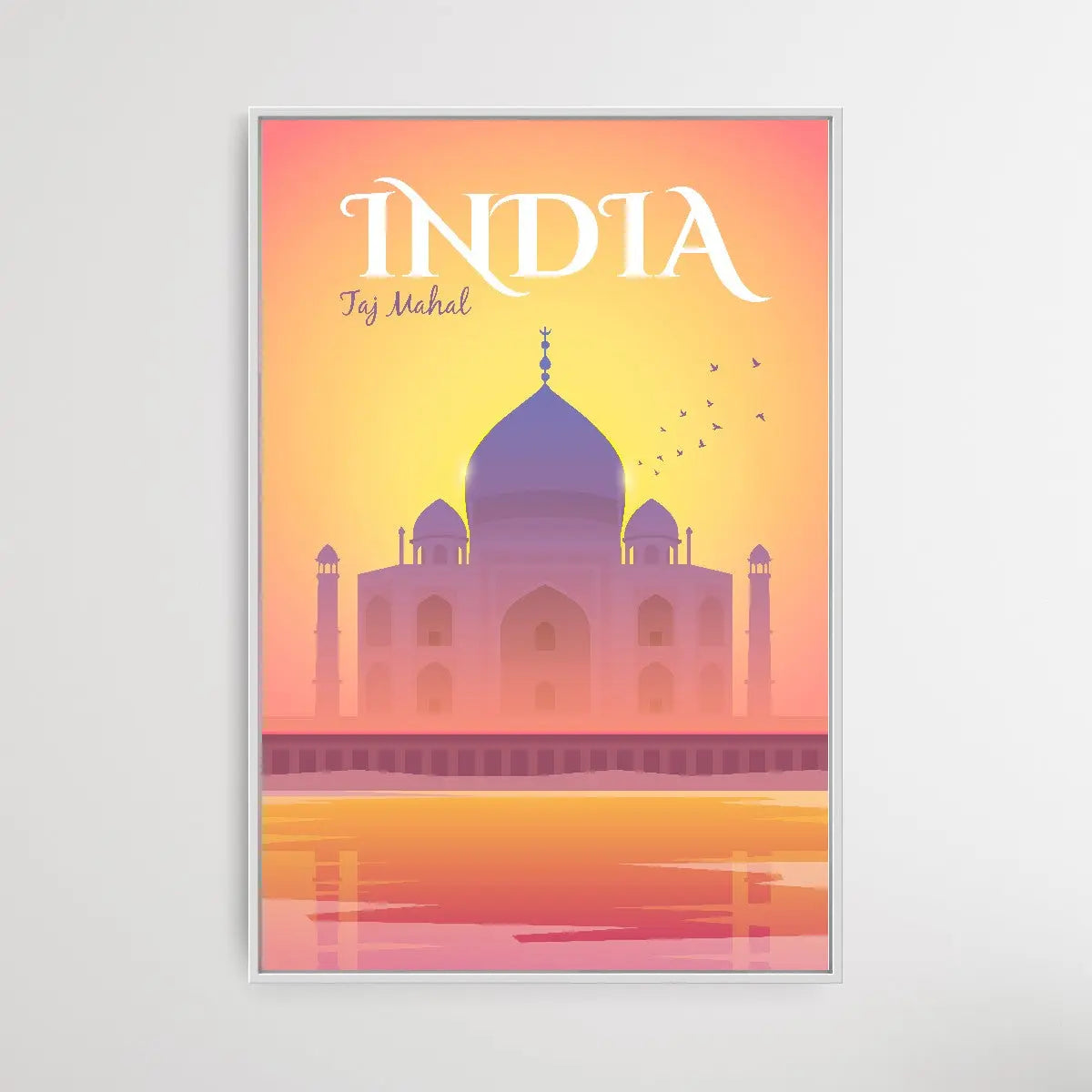India - Vintage Style Travel Print - I Heart Wall Art