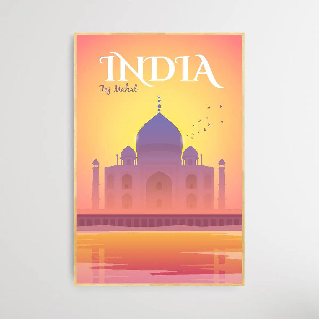 India - Vintage Style Travel Print - I Heart Wall Art