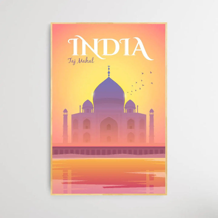 India - Vintage Style Travel Print - I Heart Wall Art