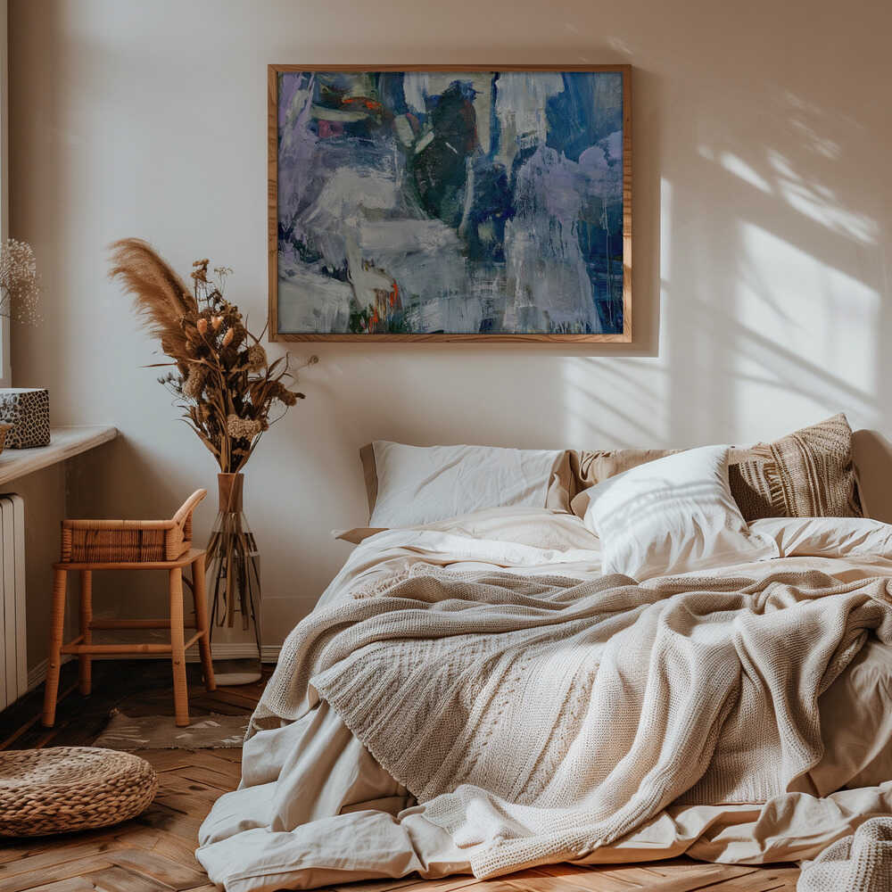 Indigo Lavender Flow - Stretched Canvas Poster or Fine Art Print