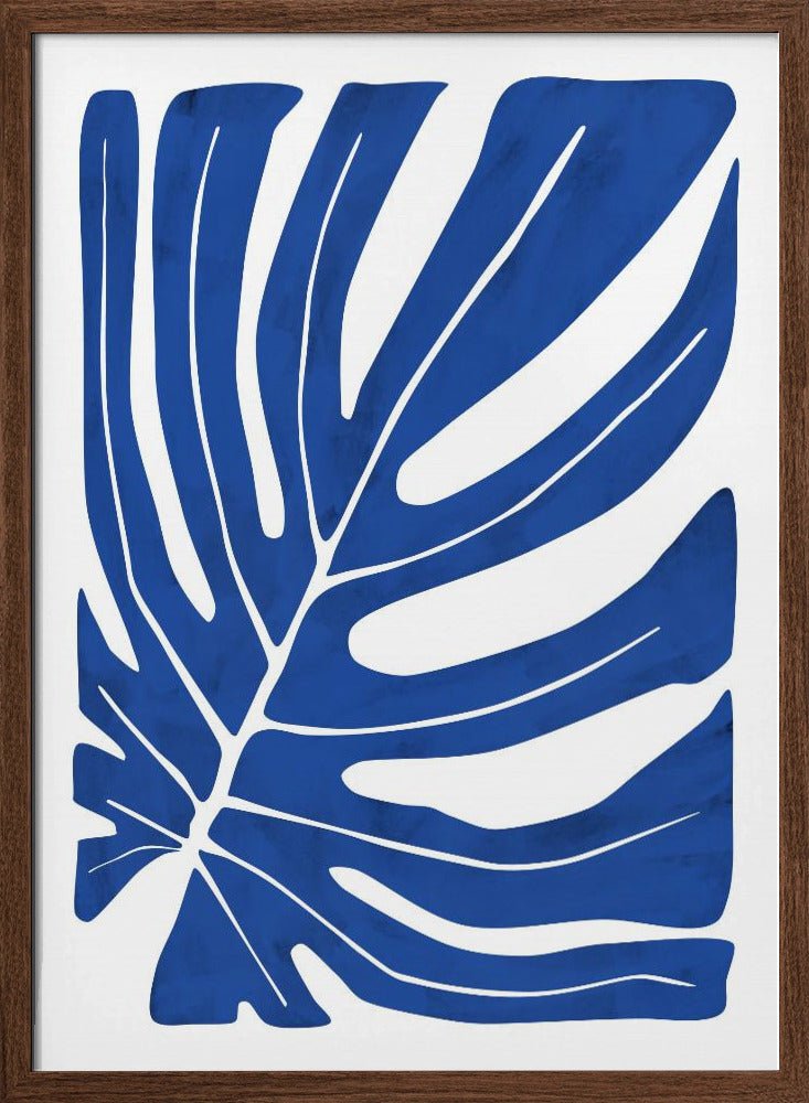 Indigo Leaf Silhouette - Stretched Canvas, Poster or Fine Art Print - I Heart Wall Art - Poster Print, Canvas Print or Framed Art Print